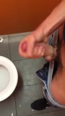 Shooting a huge load in a public toilet