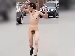 Nude street streaker