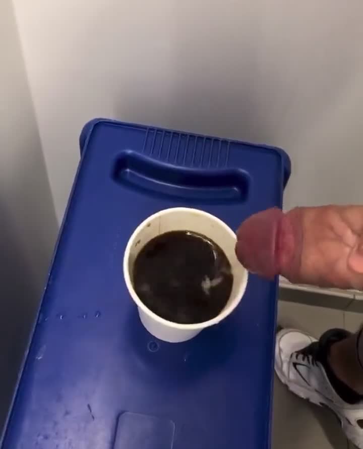 Pouring some milk to my boss coffee