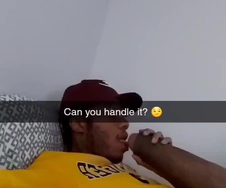 Nigga selfsucking his huge donkey cock