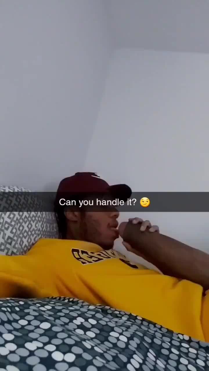 Nigga selfsucking his huge donkey cock