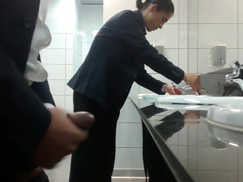 A quickie in the public bathroom