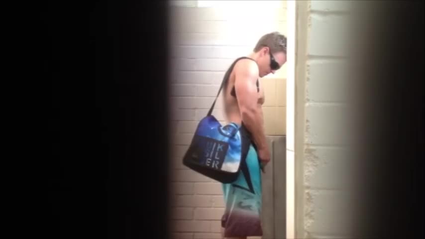 Spying in the gym bathroom